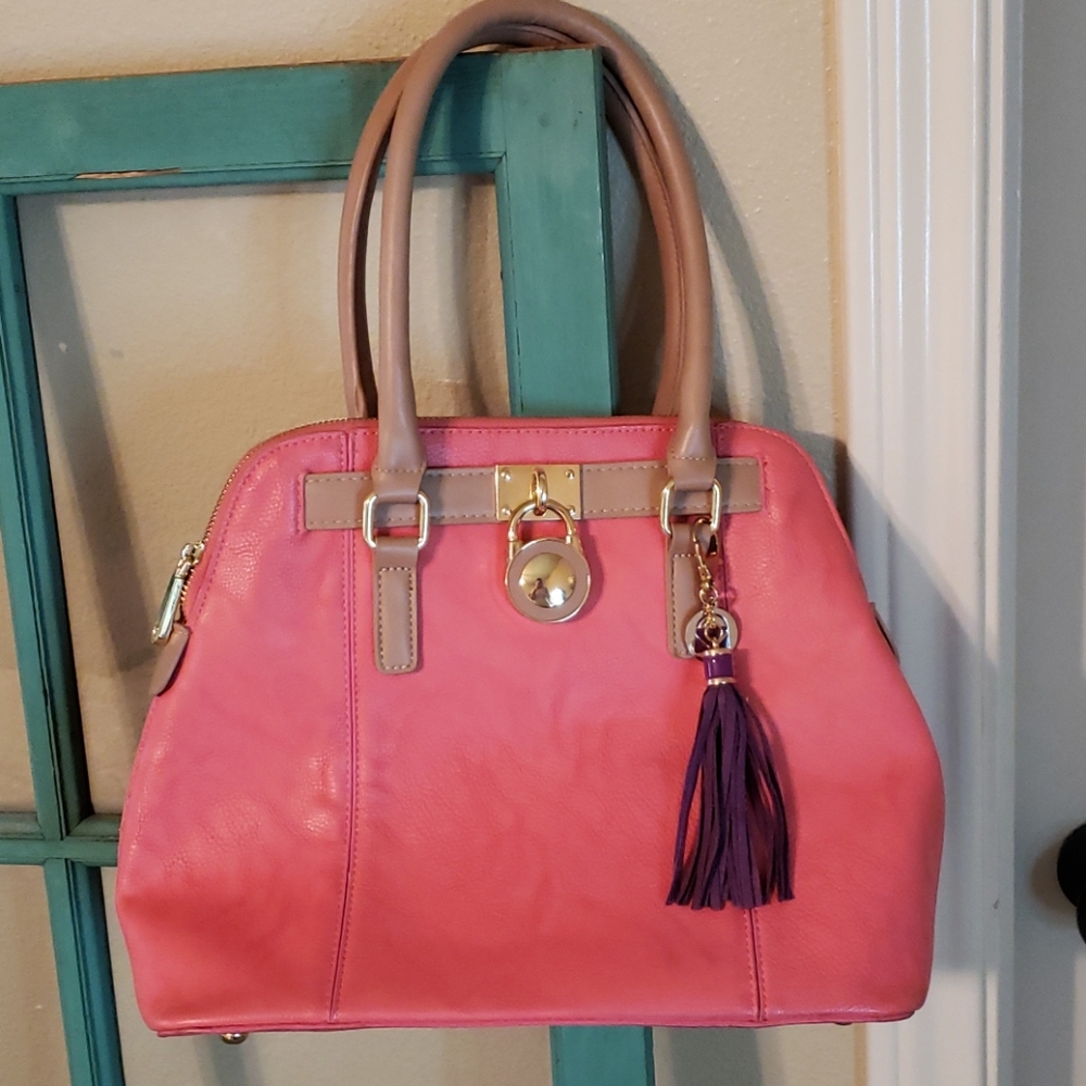 Charming Charlie like new coral handbag